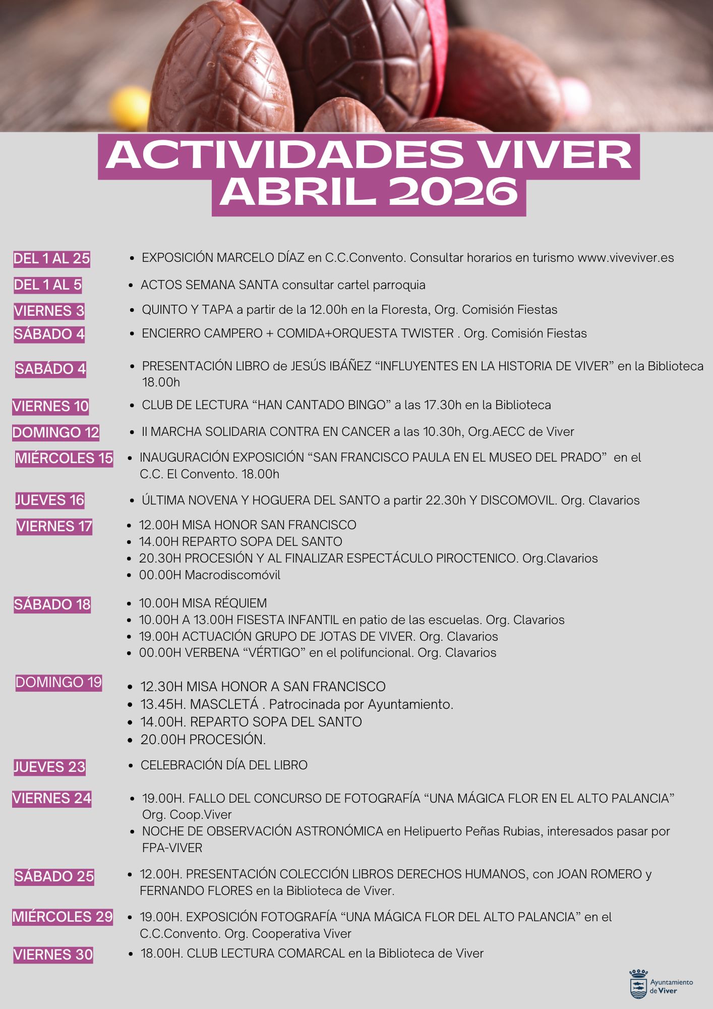 Actividades de abril
